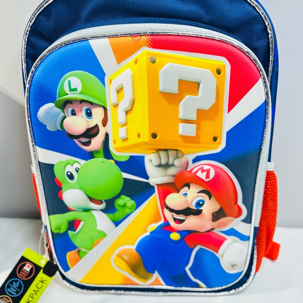 Colorful Character Backpack with Mushroom Charm